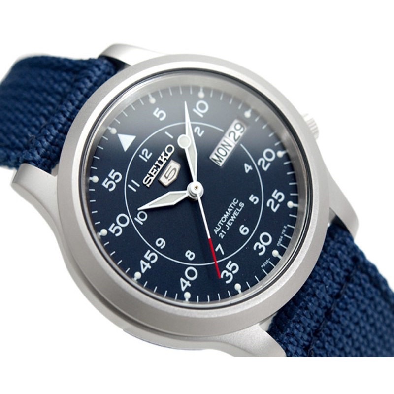 นาฬิกา SEIKO sport 5 Automatic military Watch สีน้ำเงิน สภาพ 100% เข้าห้างได้