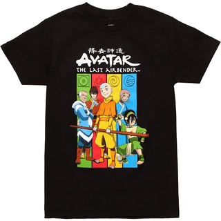 เสื้อยืดครอปเสื้อยืด ผ้าฝ้าย พิมพ์ลายสัญลักษณ์ Avatar The Last Airbender Four Element สําหรับผู้ชายS-5XL