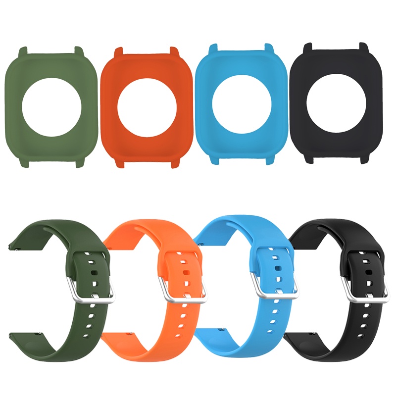 2 in 1 Haylou GST LS09B สมาร์ทวอท์ช Soft TPU เคสป้องกันพร้อมสายคล้องคอสําหรับ Haylou LS09B สายนาฬิกา