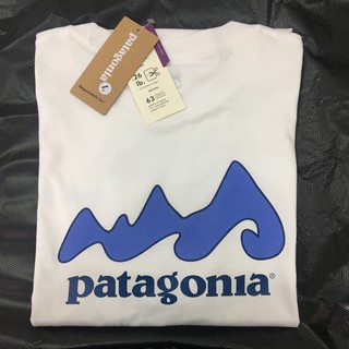 Spot Patagonia / Patania Retro Mountain Map Simple Versatile Letter Print Loose T-shirt for Men