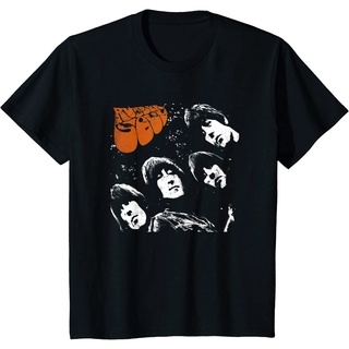 เสื้อยืดสีขาวเสื้อยืดแขนสั้นลําลอง ผ้าฝ้าย พิมพ์ลาย The Beatles Rubber Soul แฟชั่นสําหรับผู้ชายS-4XL