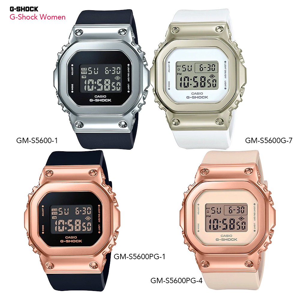 นาฬิกาข้อมือ Casio G-shock Mini สำหรับผู้หญิง series รุ่น GM-S5600-1 | GM-S5600SB-1 | GM-S5600PG-1 | GM-S5600PG-4