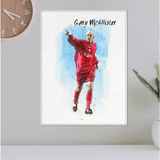 โปสเตอร์ ผ้าแคนวาส Gary McAllister Liverpool แกรี แม็กอัลลิสเตอร์ ตำนาน นักเตะ ลิเวอร์พูล ภาพวาด ศิลปะ นักบอล นักฟุตบอล