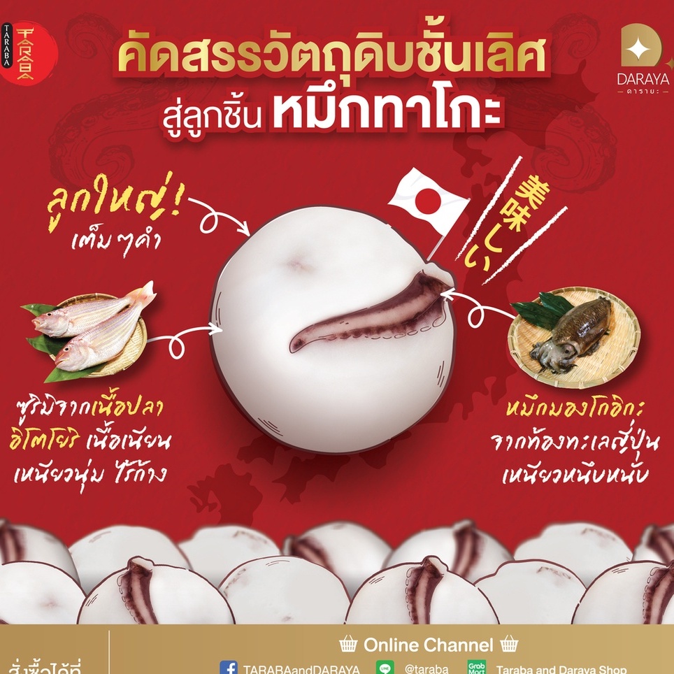 ท้าให้ลอง! ลูกชิ้นหมึกทาโกะ 500g.