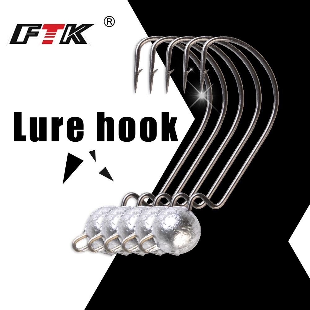 Lead Jig Head Hook 3.5g/5g/7g/10g Barbed Fishing Hook Jig Lead Crank Hook for Soft Worm Bait