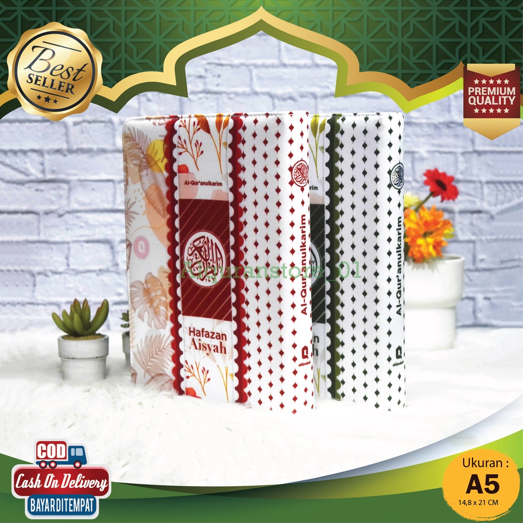 Al Quran Hafazan Aisyah 8 บล็อกคํา A5 ขนาด 15x21 ซม. Medium Alqosbah Khat Ustmani Al Quran 30 Juz แล