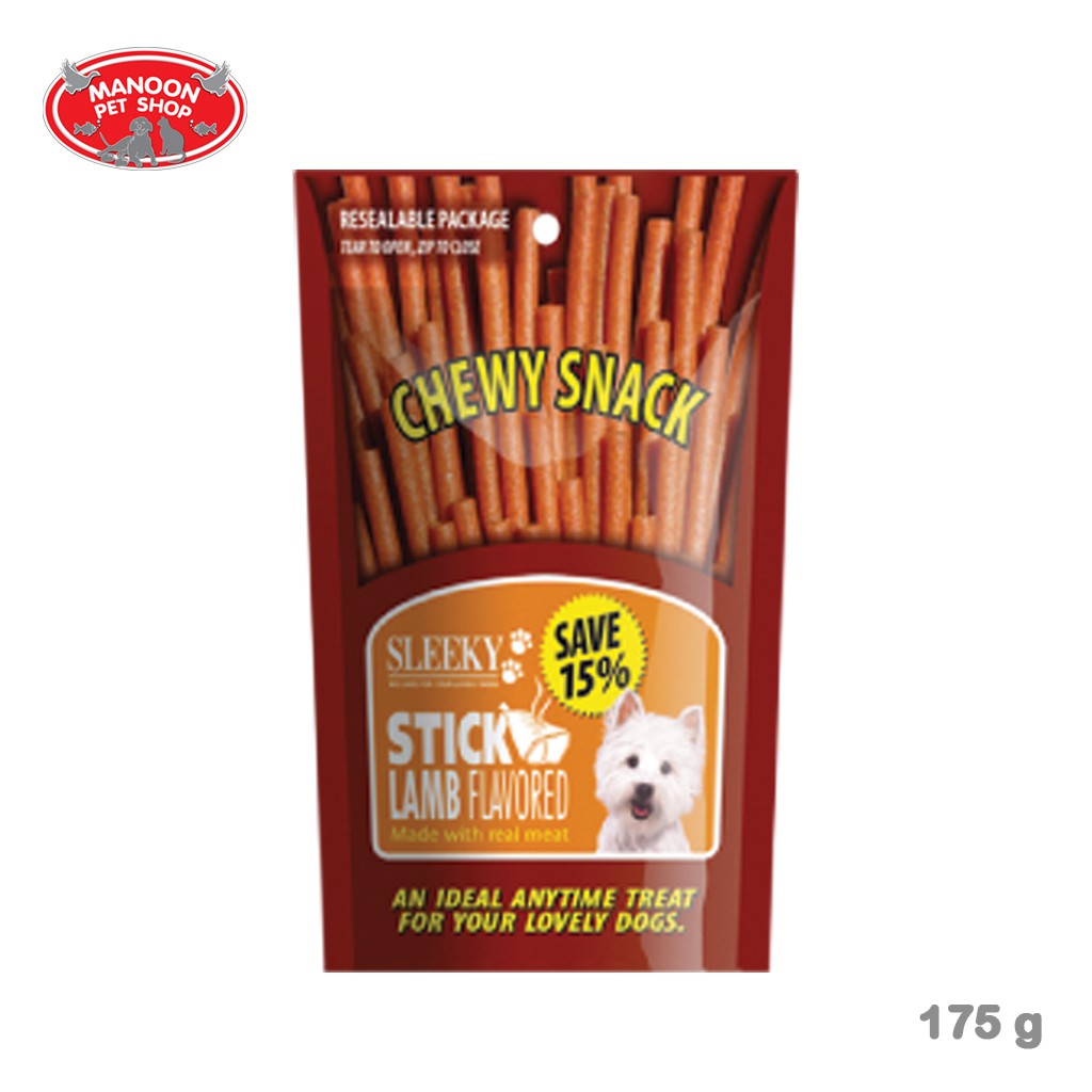 สินค้ารวมส่งฟรี ⚡ [MANOON] SLEEKY Chewy Stick Lamb Flavored รสแกะ 175 กรัม (ชนิดแท่ง) ❤️  COD.เก็บเงินปลายทาง