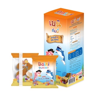 Baini Gummy เบนิ กัมมี่ เยลลี่ วิตามินซี ผสม ดีเอชเอ กลิ่นส้ม + มิกซ์เบอร์รี่ จำนวน 1 กล่อง บรรจุ 48 ชิ้น 07767