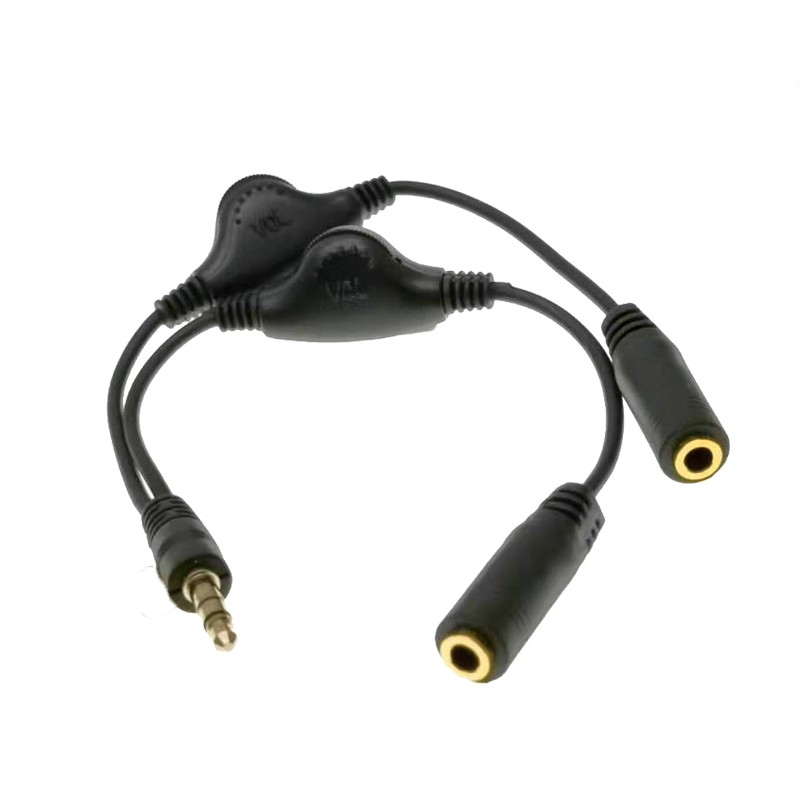 AV One Point Two Audio Adapter Plug Lotus Orbit Dual RCA Female 3.5 Speaker to TV Amplifier Splitter