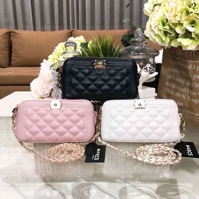 NEW ARRIVAL! MARCS CHAIN CROSSBODY BAG WITH DOUBLE ZIPS Shopee Thailand