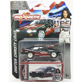 Majorette Nissan Cefiro A31 - Drifter Christy Louis Series - Black /Wheels 5UR White /scale 1/58 (3") Package with Box