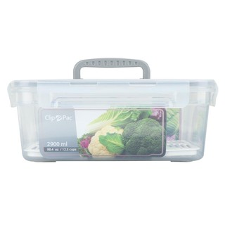 🚚💨พร้อมส่ง!! กล่องอาหารหูหิ้ว+ตะแกรง 2.9 ลิตร CLIP PAC TOUCH ภาชนะใส่อาหาร FOOD CONTAINER CLIP PAC TOUCH 2.9L CLEAR