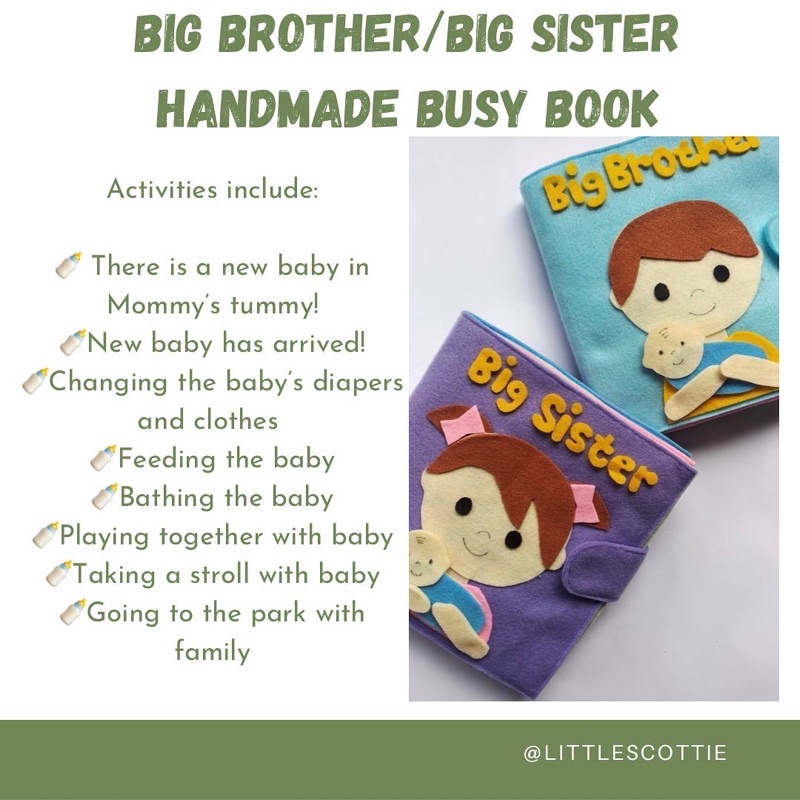 BIG SISTER/BROTHER HANDMADE BUSHY BOOK