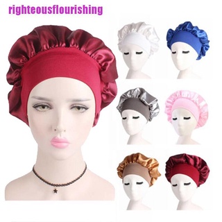 (Righteousflourishing) หมวกคลุมผม ผ้าซาติน สีพื้น