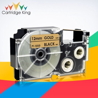 12mm Labeling Tapes for Casio XR-12GD Black on Gold Compatible Tapes EZ Label Printer KL-120 KL-430 KL-60 Label Maker