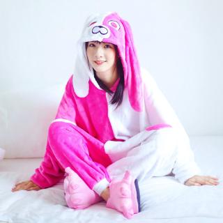 ใหม่สัตว์ชุดนอน U Nisex ผู้ใหญ่กระต่าย Kigurumi ชุดนอนคอสเพลย์แต่งกาย O Nesie ชุดนอน Homewear J Umpsuit rabbit pajamas