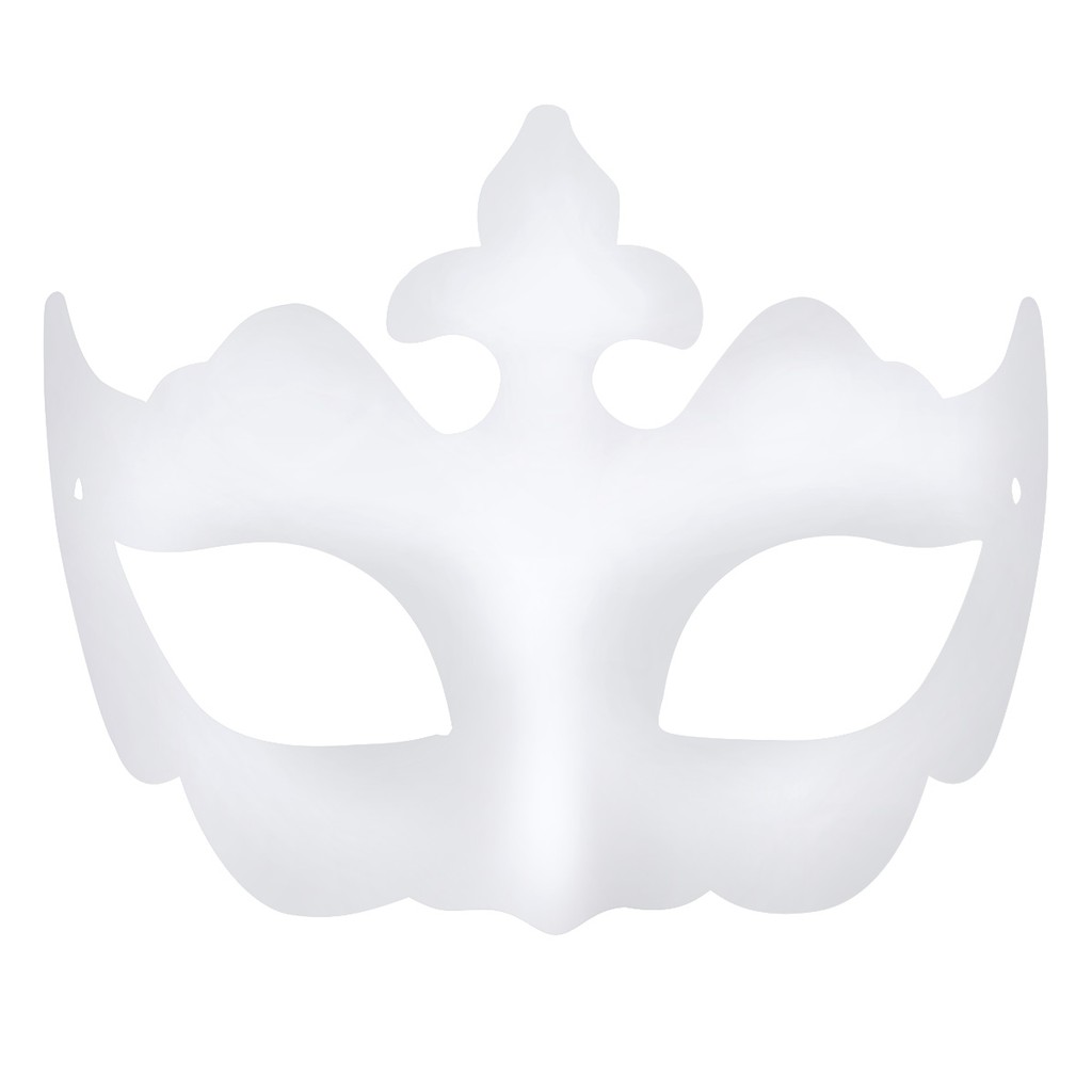 1 Mask White Crown Mask Adult Mask Plain Mask Decorate Masquerade Halloween Fancy Dress 