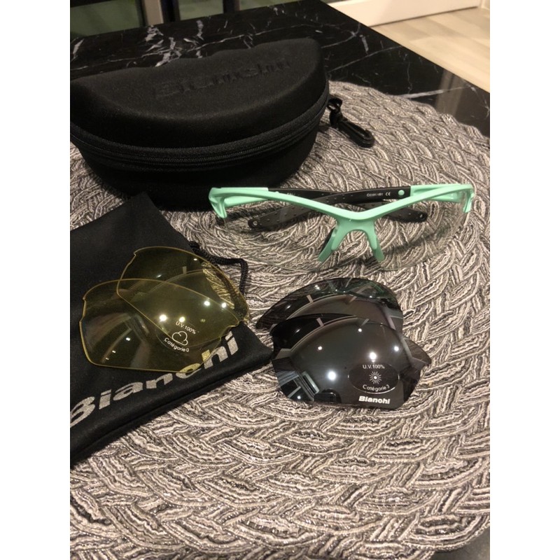 แว่นกันแดดมือสอง Bianchi ปั่นจักรยาน พร้อมเลนส์เปลี่ยน