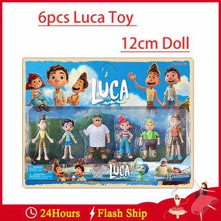 ฟิกเกอร์ Disney Pixar Anime Movie Luca Alberto Machiavelli Giulia Sea Monster Play ของเล่นสําหรับเด็ก 6 ชิ้น