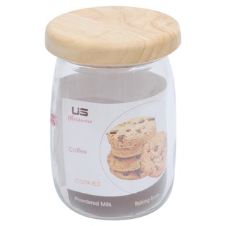 🚚💨พร้อมส่ง!! ยูเอส ขวดโหลสี่เหลี่ยม ฝาไม้ 0.95 ล. US Square Jar with Wooden Lid 950ml.