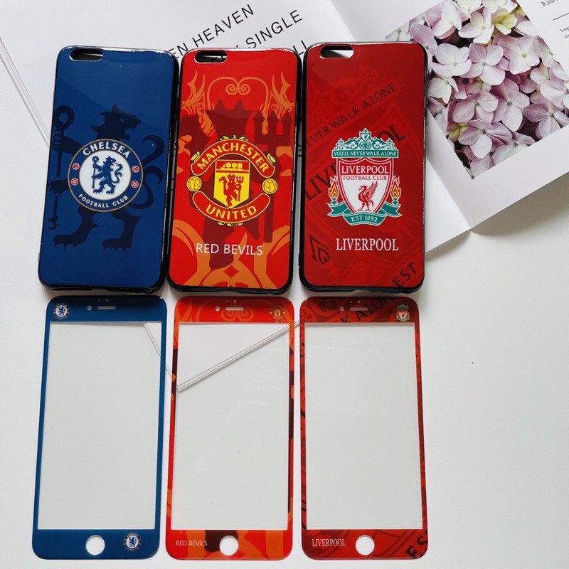 เคสและซองมือถือเคส+ฟิล์มกระจกทีมฟุตบอล2020รุ่น-OPPO-A31-A93-Reno4-RealmeC18-A3S-A37-A1k-A5s-A7-A71-A