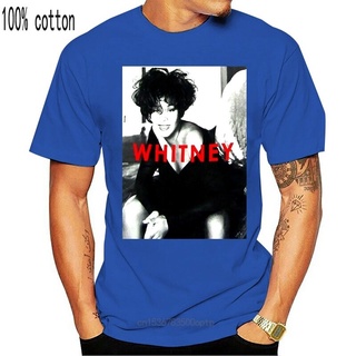 เสื้อยืดอินเทรนด์ผู้ชายอินเทรนด์ผู้หญิงเสื้อยืดลําลอง พิมพ์ลาย Whitney Houston BW Portrait Photo Image สีขาว เข้ากับทุกก