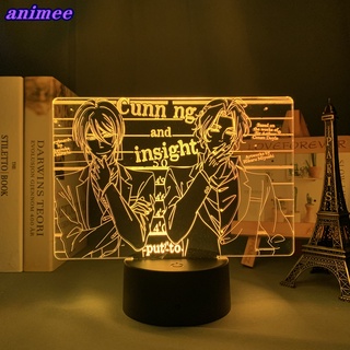 โคมไฟกลางคืน Led รูปมังงะ Moriarty The Patriot 3d สําหรับตกแต่งห้องนอน ข้างเตียง