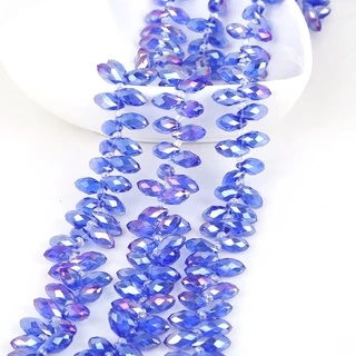 6x12 มม.50 ชิ้นยุโรป Charms คริสตัลลูกปัด,หลายสี Tear Drop ลูกปัด Cross Hole คริสตัลประดับด้วยลูกปัดสําหรับเครื่องประดับทํา