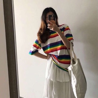 เสื้อยืด rainbow oversize พร้อมส่ง