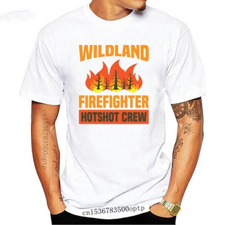 เสื้อยืดผ้าฝ้าย พิมพ์ลาย Wildland Firefighter Wild Fireman PLdikp06ACfagg82 สําหรับผู้ชาย