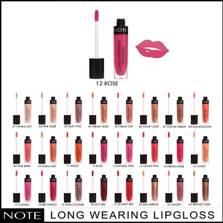 NOTE COSMETICS LONG WEARING LIPGLOSS 12 ROSE