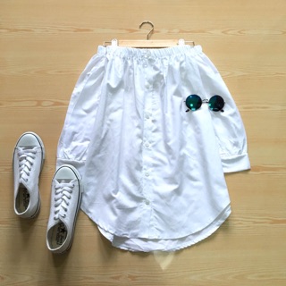 👒เดรสปาดไหล่ผ้าcotton