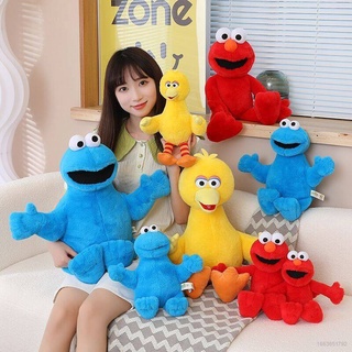 หมอนตุ๊กตานุ่ม รูปการ์ตูน Sesame Street ELMO COOKIE MONSTER BIG BIRD เหมาะกับของขวัญ ของเล่นสําหรับเด็ก