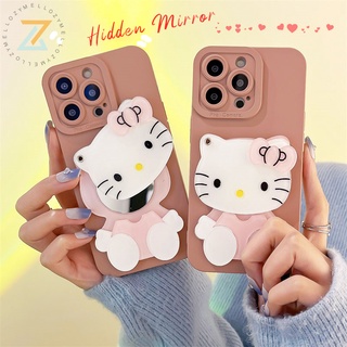 Zymello เคส OPPO Realme C3 C12 C15 C25 C25S C17 C11 C21 C31 C21Y C25Y 8i 7i 9i 5 5s 5i 6i Narzo 50i เคสโทรศัพท์ซิลิโคนลายการ์ตูนแมวน่ารัก(มีกระจก)