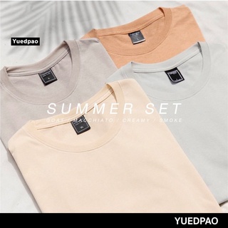 Yuedpao ยอดขาย No.1 รับประกันไม่ย้วย 2 ปี ผ้านุ่ม เสื้อยืดเปล่า เสื้อยืดสีพื้น เสื้อยืดคอกลม 5 สี