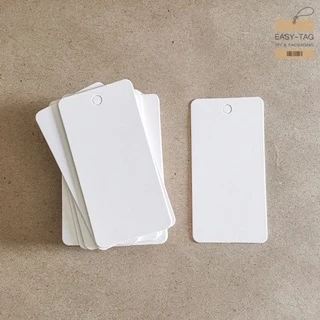 ป้ายแท็กเปล่าสี่เหลี่ยมขอบมน (8x4 cm) 1 แพ็ค (100 ใบ) ใช้สำหรับห้อยสินค้า ของขวัญหรือของชำร่วย