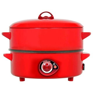 Hanabishi กระทะไฟฟ้าชนิดเคลือบ รุ่น HGP-10ST สีแดง
