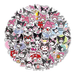 สติ๊กเกอร์ Pvc ลายการ์ตูน My Melody &amp; Kuromi น่ารักกันน้ํา 100 ชิ้น