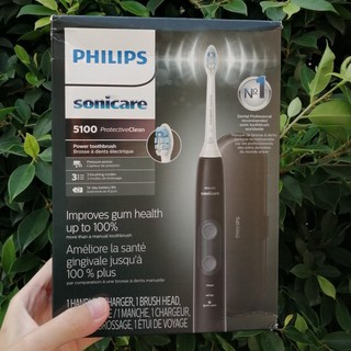 แปรงสีฟันไฟฟ้า ฟิลิปส์ Philips® Sonicare ProtectiveClean 5100 Rechargeable Electric Toothbrush, Black รุ่น HX6850/60