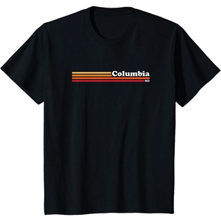 เสื้อยืดลําลอง แขนสั้น พิมพ์ลายกราฟฟิค Columbia Maryland 1980s สไตล์วินเทจ คุณภาพสูง เป็นที่นิยม