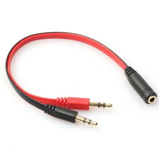 สายแปลงหูฟังสมอลทอร์คให้ใช้กับคอมพิวเตอร์ 3.5mm. mic and earphone splitter[BLACK-RED]