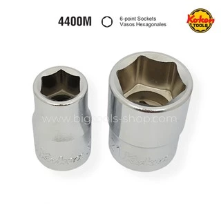 KOKEN ลูกบล็อก สั้น สีขาว 1/2 นิ้ว 6 เหลี่ยม ขนาด 8 - 25 มม. (4400M) ลูกบล็อค ลูกบ๊อกซ์ โคเก้น
