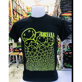 เสื้อยืดผ้าฝ้าย สไตล์ใหม่ ( NIRVANA) สีสะท้อนแสง คอกลม