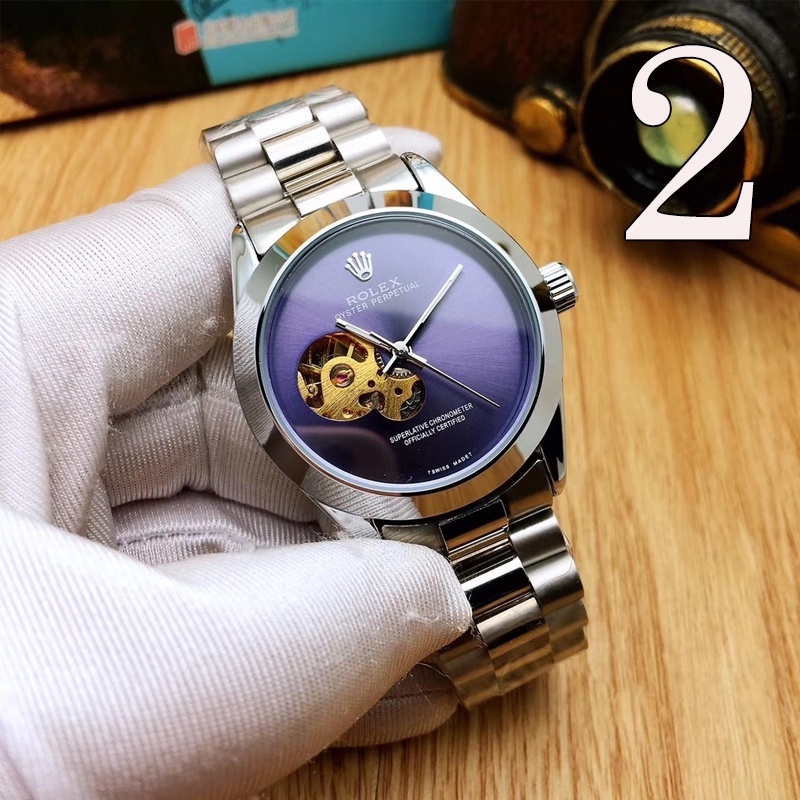Rolex นาฬิกาข้อมืออัตโนมัติ สายแซฟไฟร์ สเตนเลส หรูหรา แฟชั่นเรียบง่าย สไตล์นักธุรกิจ สําหรับผู้ชาย 2023
