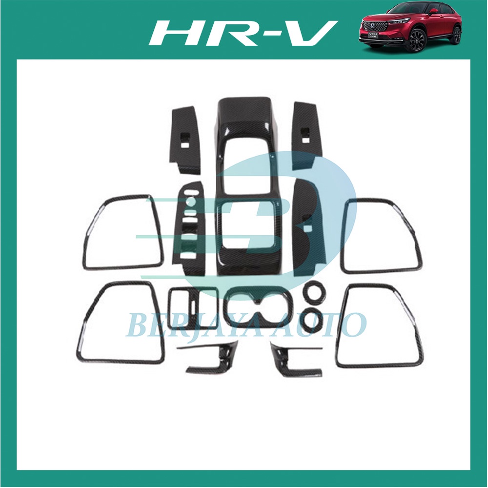 Honda HRV (2022-2025) ตกแต่งภายในคาร์บอนไฟเบอร์ออกแบบ Trim สําหรับ HRV Berjaya อุปกรณ์ตกแต่งรถยนต์