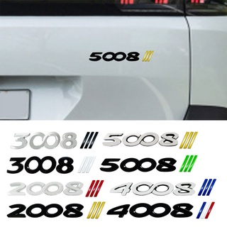 สติกเกอร์โลหะ ติดตกแต่งรถยนต์ สําหรับ Peugeot 2008 3008 4008 5008 206 207 301 408 307 407 508