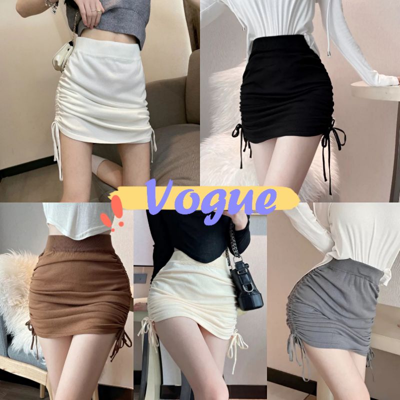 Vogue​ ​พร้อมส่ง​ ​กระโปรงไหมพรม เอวยืดปรับความยาวได้ตามใจเก๋มาก (32046)