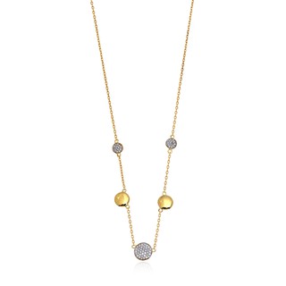 Jewelry Buffet สร้อยคอ Universe ประดับเพชรสวิส ชุบทอง 18K