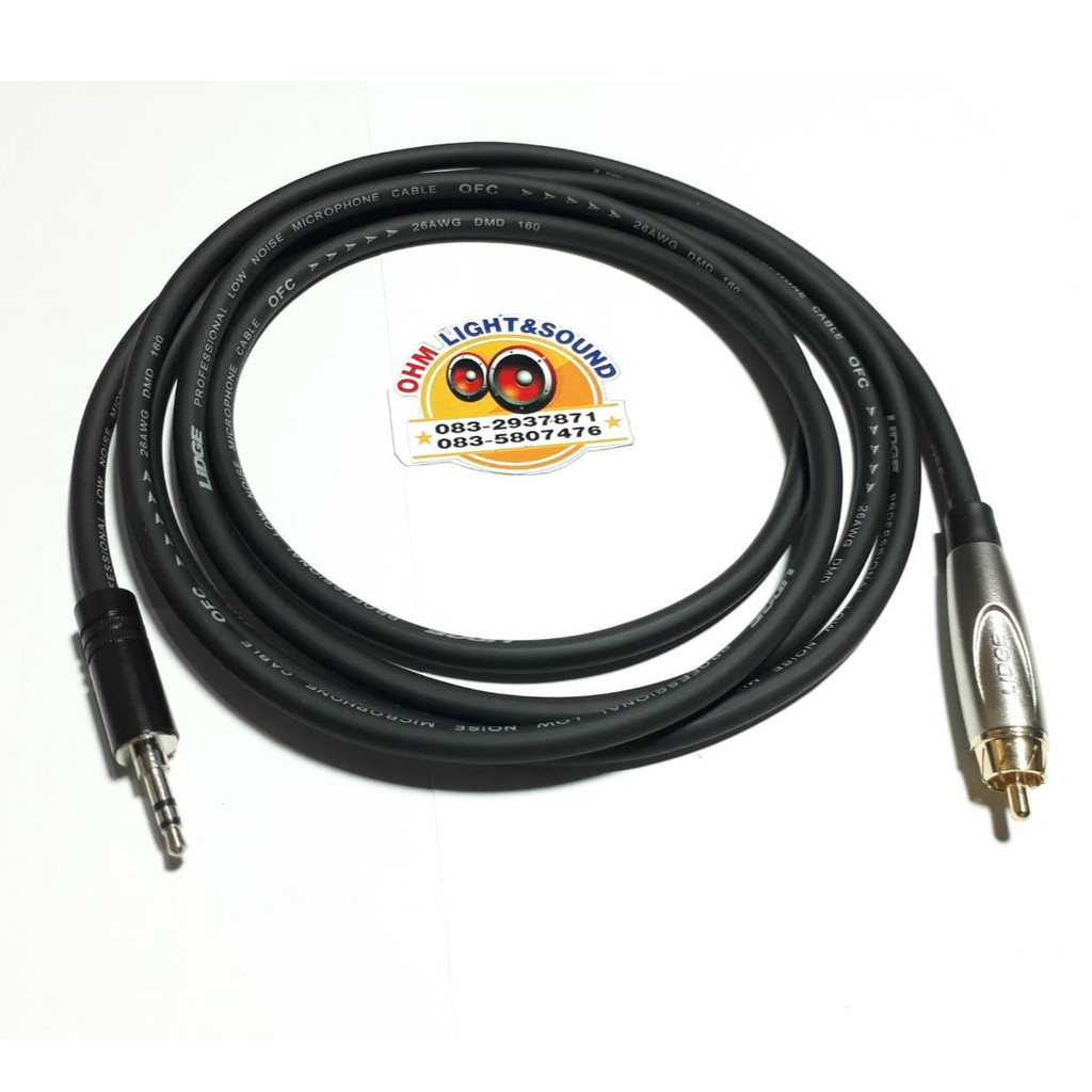 LIDGEสายสัญญาณ 6 mm 3.5 to RCA ยี่ห้อLIDGE สายภาพ เครื่องดนตรี แจ็ค กีต้าร์ ไมค์ เสียง ต่อคอม  AV