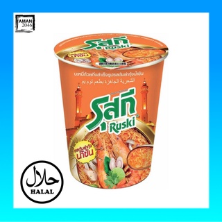 รุสกี รุสกีคัพรสต้มยำกุ้งน้ำข้น ขนาด 60 กรัม จำนวน 6 ถ้วย